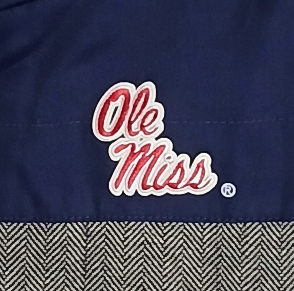 Gameday Couture Ole Miss Rebels Vest XL Womens Navy Herringbone Full Zip